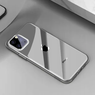 Baseus Simple Series Case przezroczyste żelowe etui iPhone 11 Pro Max czarny (ARAPIPH65S-01) ARAPIPH65S-01 - Etui i futerały do telefonów - miniaturka - grafika 1