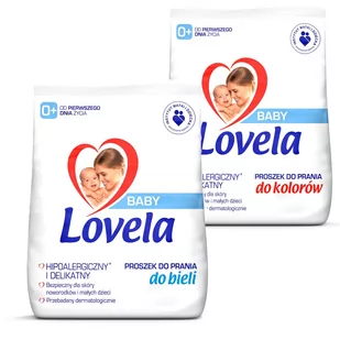 Lovela Baby proszek do prania 2x 1,3kg Biel Kolor - Środki do prania - miniaturka - grafika 1