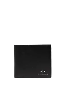Armani Exchange A|X Portfel z gładkim skórzanym logo, czarny - Portfele - miniaturka - grafika 1