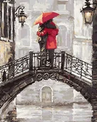 Malowanie po numerach - Artnapi 40x50cm Obraz Do Malowania Po Numerach Na Drewnianej Ramie - Zakochani na moście - miniaturka - grafika 1