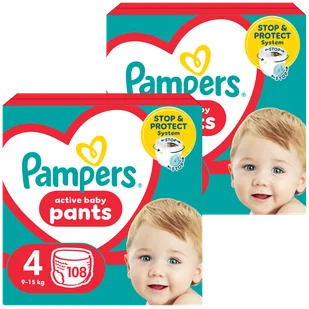 Zestaw Pampers Pants, pieluchomajtki, rozmiar 4, 9-15 kg, 2 x 108 sztuk - Pieluchy - miniaturka - grafika 1
