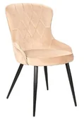 Krzesła - Krzesło Lotus Velvet Czarny / Bluvel 28 Beżowy - miniaturka - grafika 1