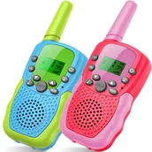 Zabawki interaktywne dla dzieci - WALKIE TALKIE DLA DZIECI KRÓTKOFALÓWKA ZESTAW 2SZT ŁOKI TOKI LATARKA DUŻY ZASIĘG - miniaturka - grafika 1