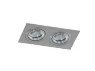 Lampy sufitowe - Azzardo Oczko stropowe Caro 2 S AZ2438 podwójna oprawa w kolorze aluminium AZ2438 - miniaturka - grafika 1