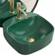 Umywalki - Umywalka Nablatowa Zielona Luiza 42 Green Mat Rea - miniaturka - grafika 1
