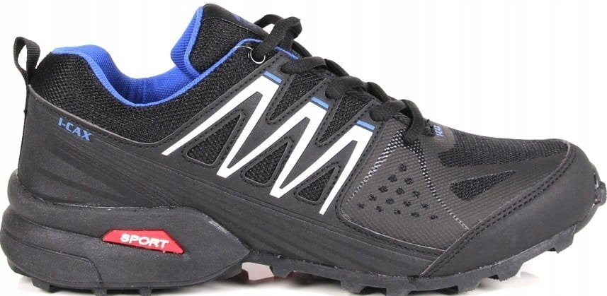 CZARNO NIEBIESKIE BUTY SPORTOWE PÓŁBUTY SZNUROWANE TREKKINGI OBUWIE