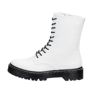 Białe glany damskie S.Barski 201-67 - S.BARSKI - Botki damskie - miniaturka - grafika 1