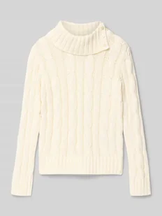 Sweter z dzianiny z prążkowanymi wykończeniami - Swetry dla dziewczynek - miniaturka - grafika 1