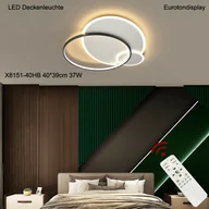 Lampy sufitowe - Lampa sufitowa LED Eurotondisplay X8151-40cm 37W z pilotem Regulacja barwy/jasności światła Możliwość ściemniania Czarna lakierowana metalowa rama - miniaturka - grafika 1