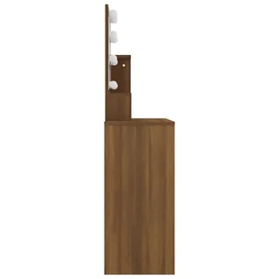 Lumarko Toaletka z LED, brązowy dąb, 86,5x35x136 cm - Toaletki - miniaturka - grafika 7