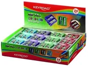 Temperówki - Temperówka metalowa KEYROAD, podwójna, pudełko, mix kolorów - miniaturka - grafika 1