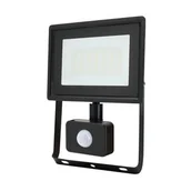 Lampy ogrodowe - BEMKO C64-S-LFK2-030BL-6K NAŚWIETLACZ LED SMD KASTEL 30W 6500K 2550LM IP65 CZARNY CZ. PIR - miniaturka - grafika 1