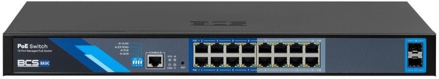 16 portowy switch PoE zarządzalny BCS-B-SP16G-2SFP-M BCS-B-SP16G-2SFP-M
