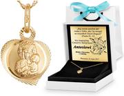 Biżuteria dla dzieci - Złoty Medalik 333 Matka Boska w Sercu Łańcuszek Grawer - miniaturka - grafika 1