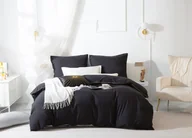 Pościel - Pościel z Mikrofibry Queen 160x200 cm z Elegancką Lamówką Czarno-Złota - miniaturka - grafika 1