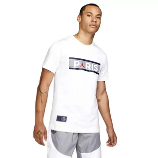 Koszulki męskie - Koszulka Air Jordan Paris Saint-Germain biała - grafika 1
