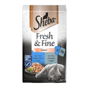 Sheba Fresh & Fine Mini Rybne Dania w sosie 6x50g - Mokra karma dla kotów - miniaturka - grafika 1