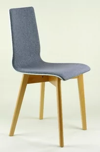 Krzesło drewniane biało-szare LUKA SOFT W bukowe nogi - Krzesła - miniaturka - grafika 1