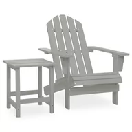 Meble ogrodowe - vidaXL Krzesło ogrodowe Adirondack ze stolikiem drewno jodłowe szare 315920 - miniaturka - grafika 1