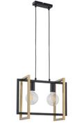 Lampy sufitowe - Sigma Prostokątna LAMPA wisząca EDEN 32232 metalowa OPRAWA zwis do sypialni czarny złoty 32232 - miniaturka - grafika 1