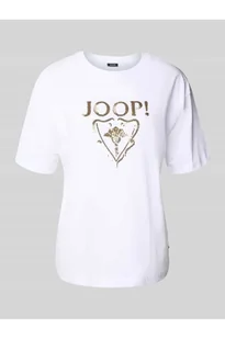 T-shirt z cekinowym obszyciem z logo model TOMMA - Joop! - Koszulki i topy damskie - miniaturka - grafika 1