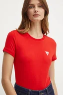 Koszulki sportowe damskie - Guess t-shirt damski kolor czerwony - miniaturka - grafika 1