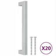 Meble modułowe i akcesoria - Uchwyty do szafek, 20 szt., srebrne, 160 mm, stal - miniaturka - grafika 1