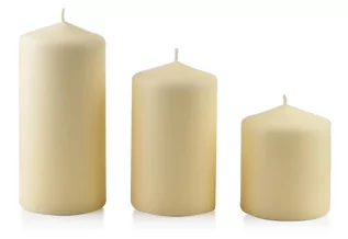 Świece - Mondex Świeca CLASSIC CANDLES Walec mały 8xh10cm kremowa - grafika 1