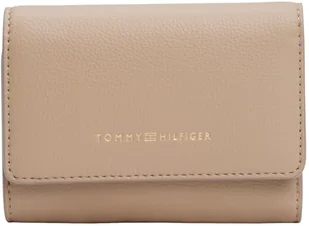 Tommy Hilfiger Portfel damski Th Logotape Trifold Aw0aw17477, Beżowy (Coastal Taupe), One Size - Portfele - miniaturka - grafika 1