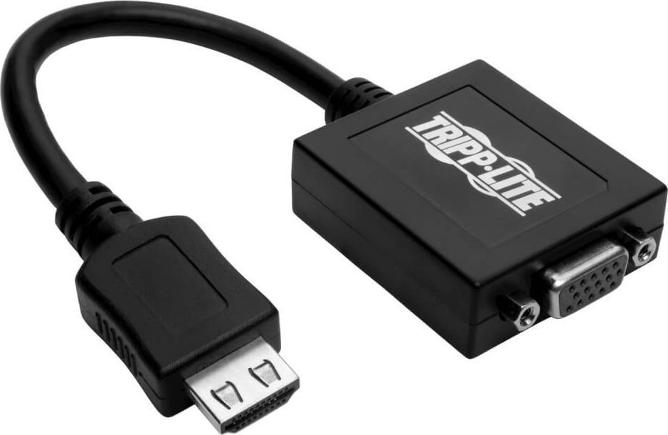 Adapter AV Eaton Tripp Lite HDMI to VGA with Audio Converter Cable Adapter for Ultrabook/Laptop/Desktop PC, M/F, 6-in. 15.24 cm - Videoadapter - TAA-konform - HDMI mannlich zu HD-15 VGA weiblich - 15.24 cm - Schwarz - 1920 x 1200 WUXGA Support