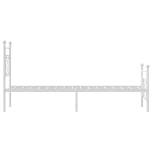 Metalowa rama łóżka z wezgłowiem i zanóżkiem, biała, 80x200 cm Lumarko! - Łóżka - miniaturka - grafika 7