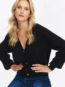 Swetry damskie - Kardigan długi rękaw czarny - SSK0141CA kardigan długi rękaw - TOP SECRET - Odzieżowy sklep internetowy TOP SECRET - miniaturka - grafika 1