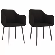 Krzesła - vidaXL Lumarko Krzesła stołowe, 2 szt., czarne, tapicerowane tkaniną 323120 - miniaturka - grafika 1