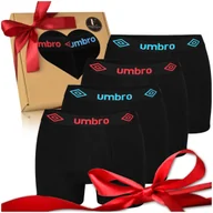 Majtki męskie - UMBRO Zestaw Bokserki Męskie Czarny 4 Pak Na Prezent Rozmiar XL - miniaturka - grafika 1