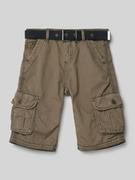 Spodnie i spodenki dla chłopców - Bermudy z materiałowym paskiem model ‘Durras’ - miniaturka - grafika 1
