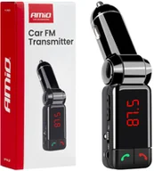 Transmitery FM - Transmiter samochodowy fm składany 2×usb-a 12v 24v amio-04650 - miniaturka - grafika 1