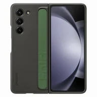 Etui i futerały do telefonów - Etui silikonowe do Samsung Galaxy Z Fold 5 z podstawką i paskiem - czarne - miniaturka - grafika 1