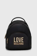 Plecaki - Love Moschino plecak damski kolor czarny mały z aplikacją - miniaturka - grafika 1