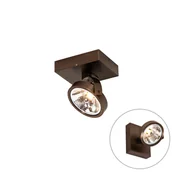 Lampy ścienne - QAZQA Punkt projektowy z możliwością regulacji w kolorze ciemnego brązu - Go - miniaturka - grafika 1