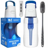 Butelki filtrujące - Zestaw silikonowa szczoteczka + Butelka filtrująca Dafi Solid 0,5 niebieska - miniaturka - grafika 1
