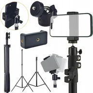 Statywy fotograficzne - Statyw Tripod Uchwyt Na Aparat Telefon Stabilny Wysoki I Uniweralsny 210 Cm - miniaturka - grafika 1