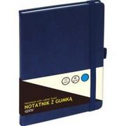 Notesy i bloczki - KW Trade notatnik z gumką w kratkę, format A5, 80 kartek, granatowy - miniaturka - grafika 1