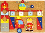Układanki dla dzieci - Bino Zabawka z młoteczkiem strażacy 168 elementów - miniaturka - grafika 1