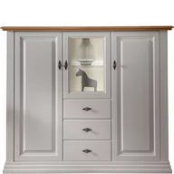 Kredensy - Kredens II Drewniany z Białej Sosny WZ-0622-0401 WZ-0622 G+K Meble Sosna Woskowana Na Biało, Dąb Olej - miniaturka - grafika 1