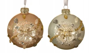 Bombka Choinkowa Szklana W Kwiaty 8 Cm - Bombki - miniaturka - grafika 1