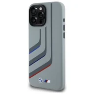 Etui i futerały do telefonów - Etui BMW Silicone Turning Lines MagSafe do Apple iPhone 16 Pro Max Szary - miniaturka - grafika 1