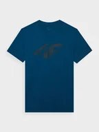 Koszulki sportowe męskie - Męski t-shirt z nadrukiem 4F 4FWMM00TTSHM2257 - turkusowy - miniaturka - grafika 1