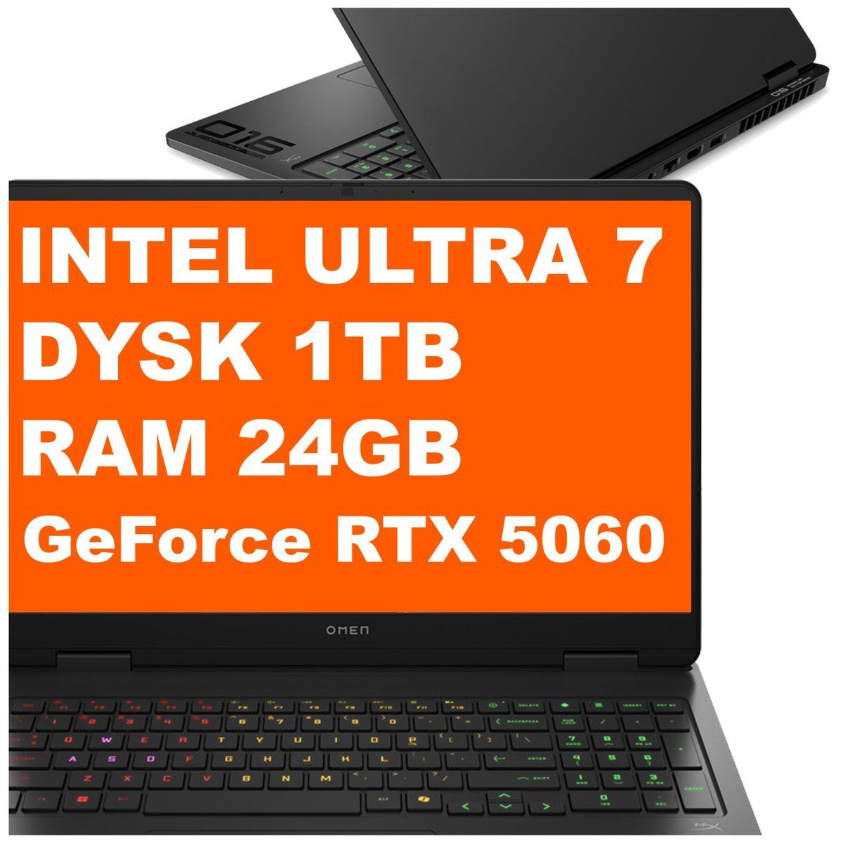 HP OMEN 16-am0627nd / CH8G3EA / Ultra 7 / 24GB / 1TB / RTX 5060 / 2k / Win 11 / Czarny