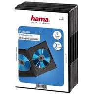 Pudełka i akcesoria na płyty CD - Hama PUDELKO PODWOJNE DVD CZARNE -5PAK 51294 - miniaturka - grafika 1