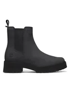 Botki damskie - Timberland Skórzane sztyblety "Carnaby Cool" w kolorze czarnym - miniaturka - grafika 1
